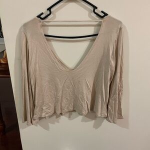 Women's Cream V-Neck Top